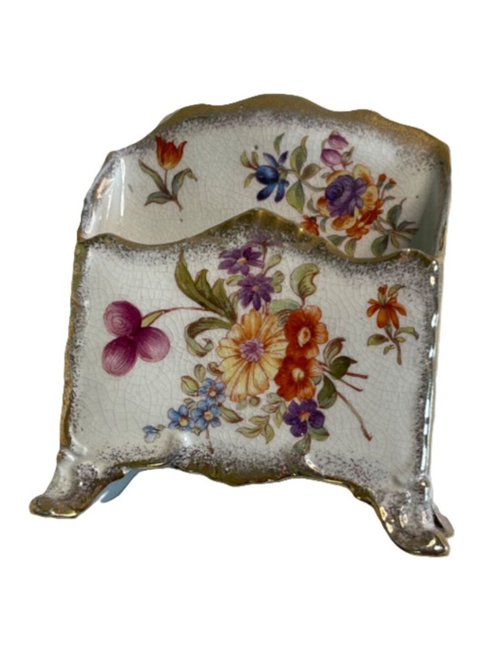 Vintage Empire Works England Floral Letter or Toast Rack circa 1920s-30s As Is
